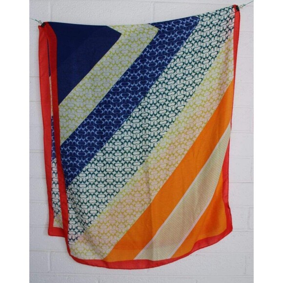 NWT Sacred Threads Artistic Colorful Patchwork Scarf Stripe Print Long Scarf - Picture 4 of 5